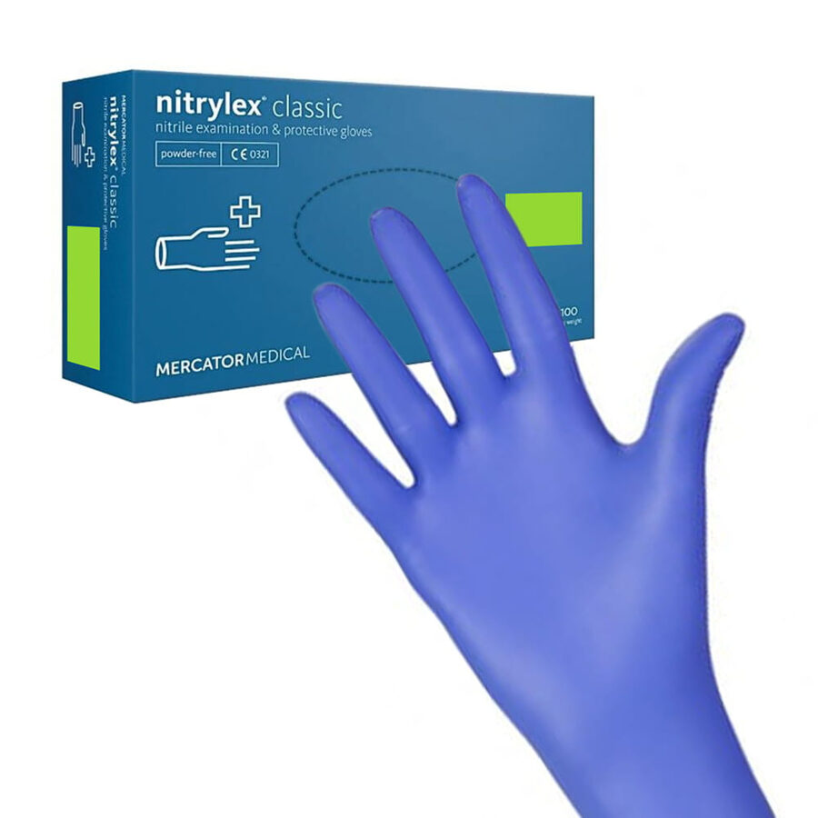 Nitrila cimdi "Nytrilex" zilas krāsas (100 gab.)